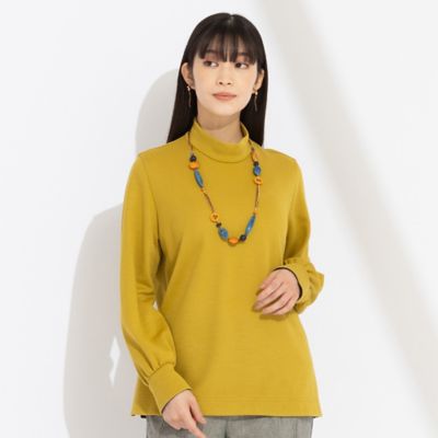 Liliane Burty (Women/大きいサイズ)/リリアン ビューティ 先染めソフトポンチ　ハイネックＴシャツ［同素材アイテム有］（５０１２６４１１）