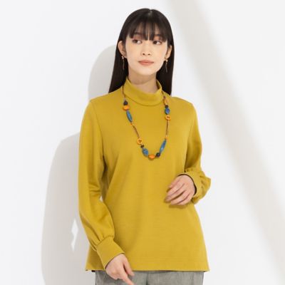 ＜Liliane Burty (Women/大きいサイズ)＞先染めソフトポンチ　ハイネックＴシャツ［同素材アイテム有］（５０１２６４１１）