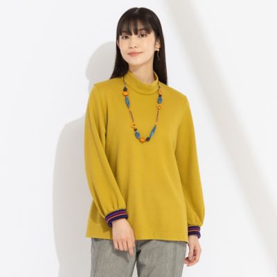 先染めソフトポンチ　ハイネックＴシャツ［同素材アイテム有］（５０１２６４１１）