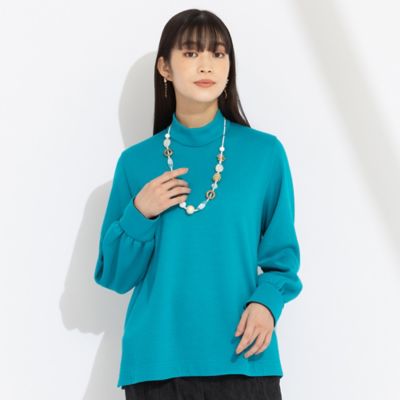 先染めソフトポンチ　ハイネックＴシャツ［同素材アイテム有］（５０１２６４１１）
