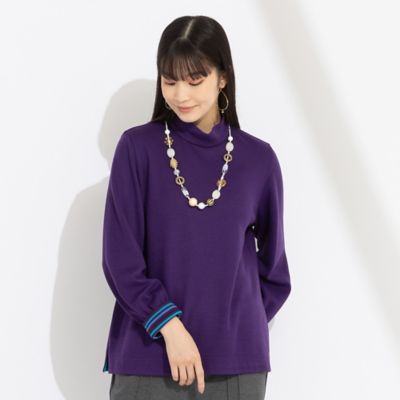 先染めソフトポンチ　ハイネックＴシャツ［同素材アイテム有］（５０１２６４１１）