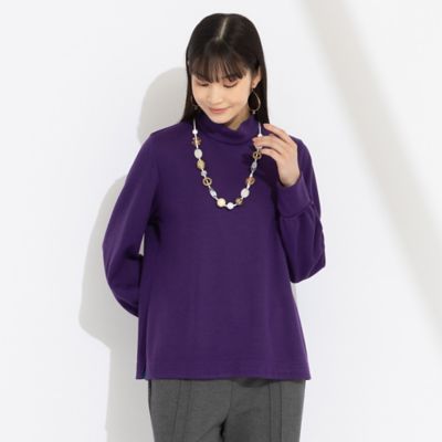 先染めソフトポンチ　ハイネックＴシャツ［同素材アイテム有］（５０１２６４１１）