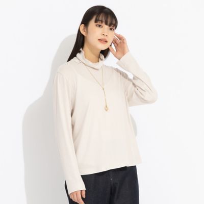 リリアンビューティ（Liliane Burty）/【Sprout．】強撚ミラノリブ　ハイネックＴシャツ Sprout．】強撚ミラノリブ ハイネックTシャツ
