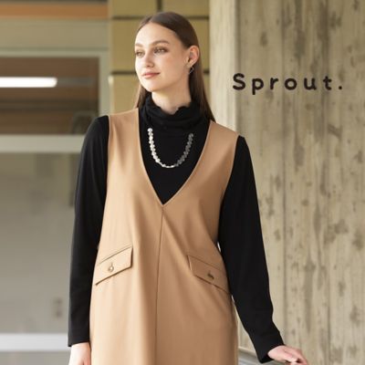 ＜Liliane Burty (Women/大きいサイズ)＞【Ｓｐｒｏｕｔ．】強撚ミラノリブ　ハイネックＴシャツ（５０１２６４５１）