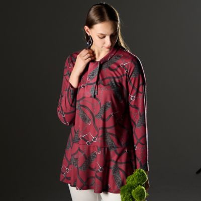 【送料無料】Liliane Burty (Women/大きいサイズ)/リリアン ビューティ【M~4L】オーナメントプリントボウタイTシャツ(50126503) アカ トップス【三越伊勢丹/公式】