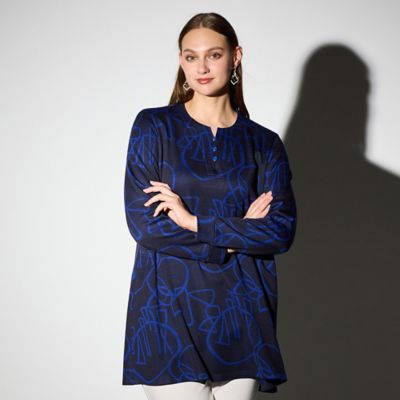 M～4L】裏起毛ジャカードチュニック（50126513） | Liliane