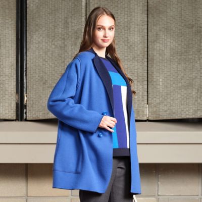 Selection】パッチワーク風 カシミヤニットプルオーバー