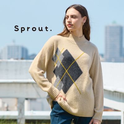 L～4L】アーガイルハイネックニット（50136652） | Liliane