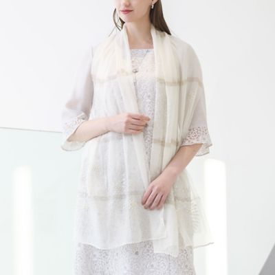 Liliane Burty (Women/大きいサイズ)/リリアン ビューティ パールビーズ刺繍 シアーストール(50162403)