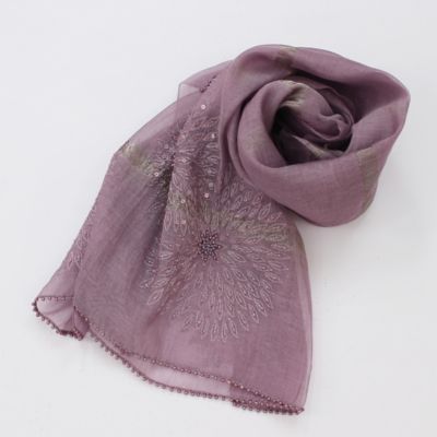 パールビーズ刺繍　シアーストール（５０１６２４０３）