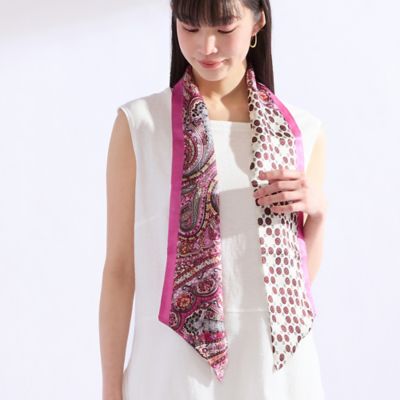 幾何×ペイズリーシルクスカーフ（50163602） | Liliane Burty