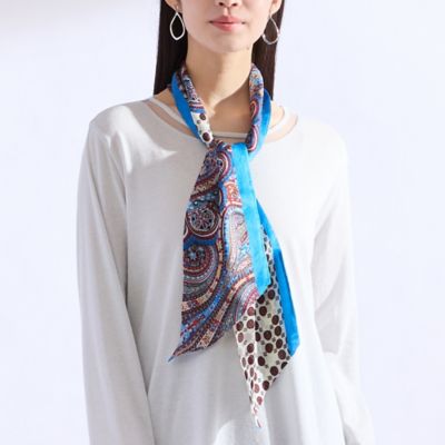 幾何×ペイズリーシルクスカーフ（50163602） | Liliane Burty