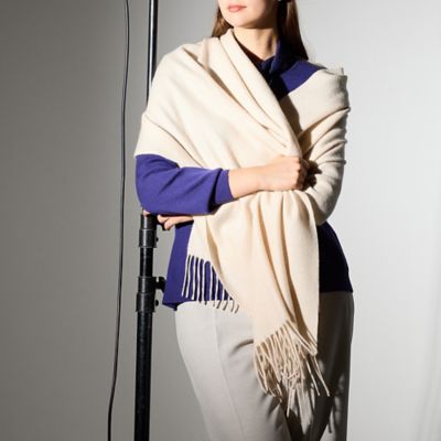 【送料無料】Liliane Burty (Women/大きいサイズ)/リリアン ビューティ カシミヤストール(50166501) ベージュ スカーフ・ショール【三越伊勢丹/公式】