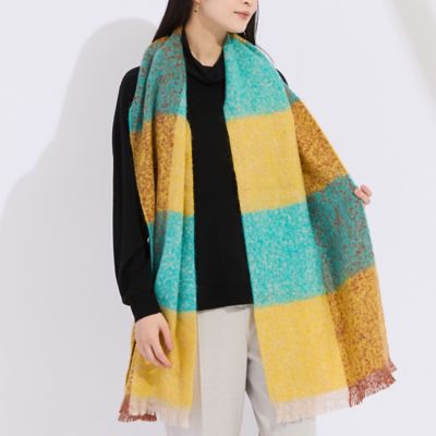 【送料無料】Liliane Burty (Women/大きいサイズ)/リリアン ビューティ フランス製チェックストール(50166506) キイロ スカーフ・ショール【三越伊勢丹/公式】