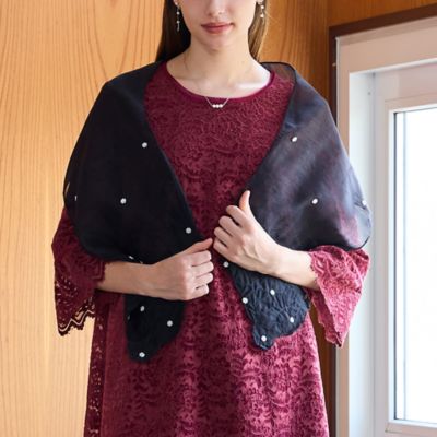 フラワー刺繍ストール（50166602） | Liliane Burty (Women