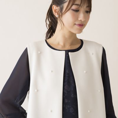 新品　タグつき　大きいサイズ　ローズティアラ　パール　ジレ 新品 タグつき 大きいサイズ ローズティアラ パール ジレ Rose