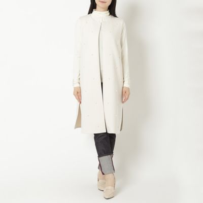 新品　タグつき　大きいサイズ　ローズティアラ　パール　ジレ パールロングジレ（51001401） | Rose Tiara (Women