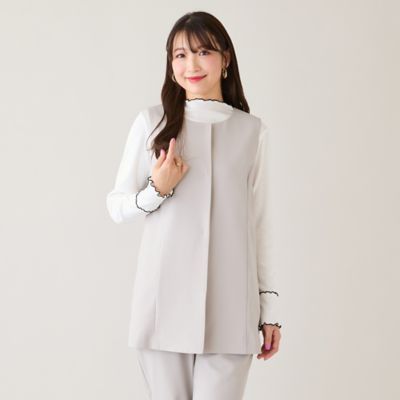 セットアップ対応】【イージーケア】ストレッチツイルジレ