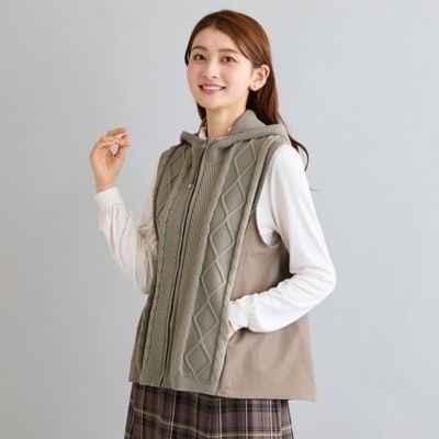 ケーブル編みニットドッキングベスト（51005603） | Rose