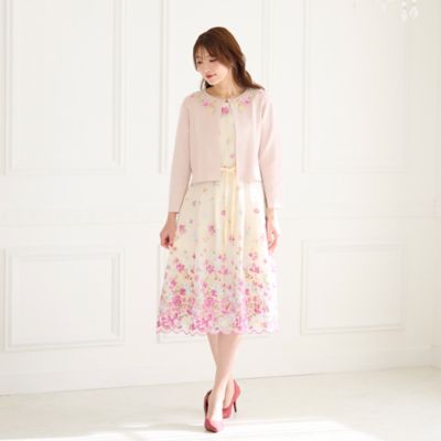 吹き上げフラワー刺繍ワンピース（51011504） | Rose