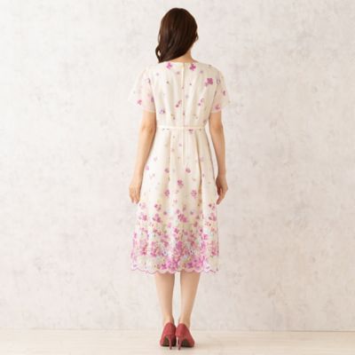 吹き上げフラワー刺繍ワンピース（51011504） | Rose