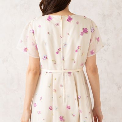 【タグ付き✨】ローズティアラ　大きいサイズ★ボウタイ　花柄　ワンピース　ロング タグ付き✨】ローズティアラ 大きいサイズ☆ボウタイ 花柄