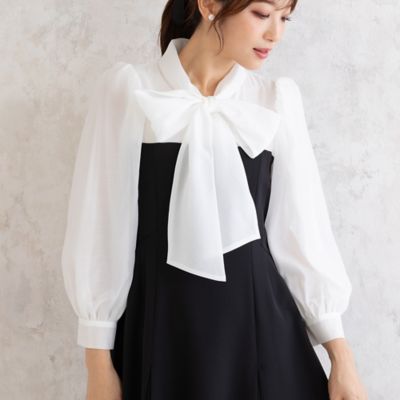 【再入荷】ダブルクロスリボンタイワンピース（５１０１１５０６）