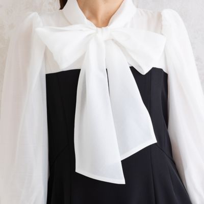 【再入荷】ダブルクロスリボンタイワンピース（５１０１１５０６）