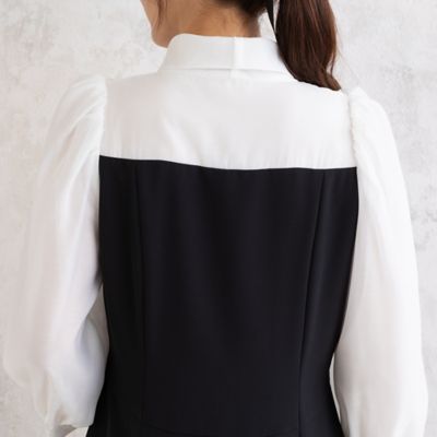 【再入荷】ダブルクロスリボンタイワンピース（５１０１１５０６）