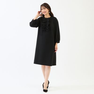 ＜Rose Tiara (Women/大きいサイズ)＞フロントリボンループツイードワンピース（５１０１１６０２）