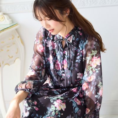 シフォンプリントワンピース（51011605） | Rose Tiara (Women