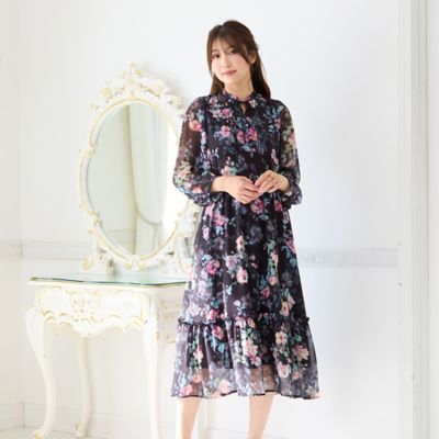 シフォンプリントワンピース（51011605） | Rose Tiara (Women