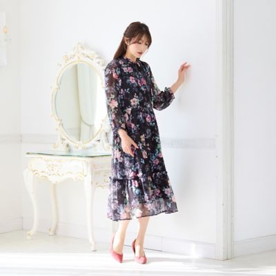 シフォンプリントワンピース（51011605） | Rose Tiara (Women