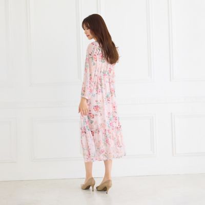 シフォンプリントワンピース（51011605） | Rose Tiara (Women