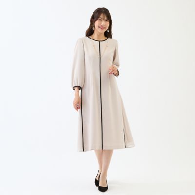 接触冷感／シワになりにくい】サイド切替えワンピース