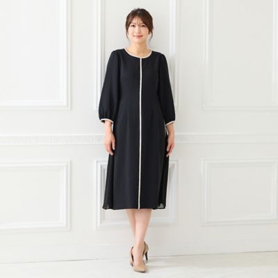 接触冷感／シワになりにくい】サイド切替えワンピース