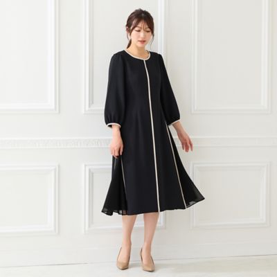 接触冷感／シワになりにくい】サイド切替えワンピース