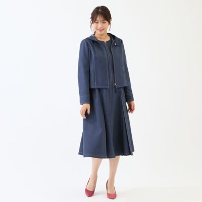 ♡断捨離中　サイズ110青系、サイズ120赤系ワンピース　2着セット イージーケア／伸縮性◎】デニムライクワンピース（51011607