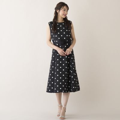 ローズティアラ ワンピース ノースリーブ フリル 42 Aライン 黒