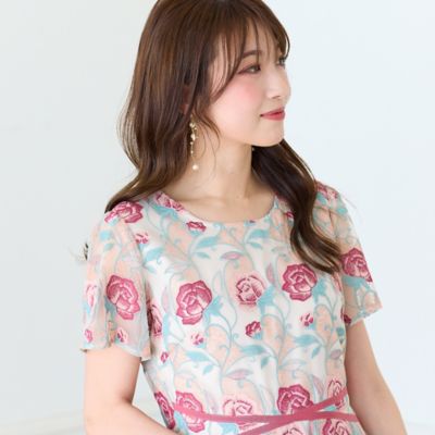 ローズチュール刺繍ワンピース（５１０１２５０５）