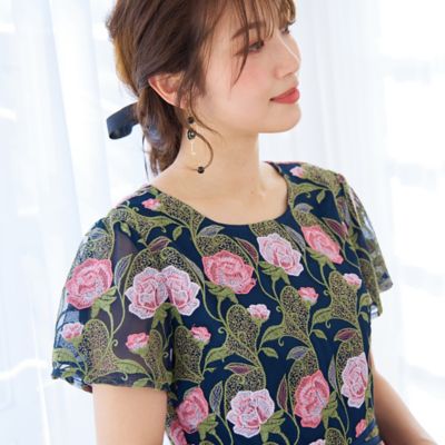 ローズチュール刺繍ワンピース（５１０１２５０５）