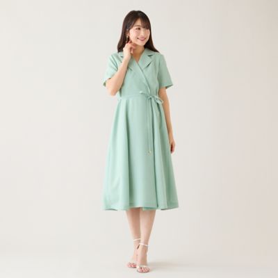 ＜Rose Tiara (Women/大きいサイズ)＞【速乾性／吸汗性】ラップ風シャツワンピース（５１０１２６０４）