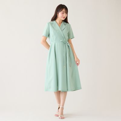 速乾性／吸汗性】ラップ風シャツワンピース（51012604