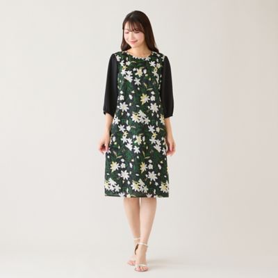 チェック＆フラワー刺繍ワンピース（51012605） | Rose Tiara