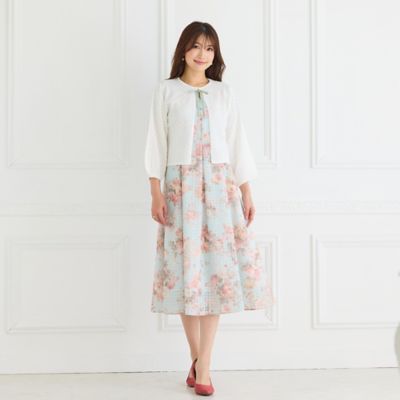 ＜Rose Tiara (Women/大きいサイズ)＞シアーチェックレースアップワンピース（５１０１２６０７）