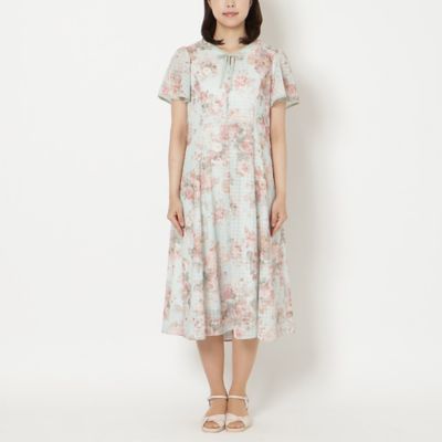シアーチェックレースアップワンピース（51012607） | Rose