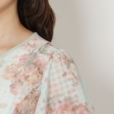 シアーチェックレースアップワンピース（51012607） | Rose