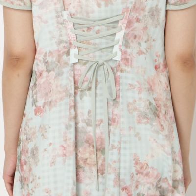 シアーチェックレースアップワンピース（51012607） | Rose