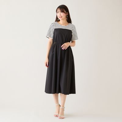 antiqueメッシュドロストワンピース ビスチェドッキングドロストワンピース（51012609） | Rose