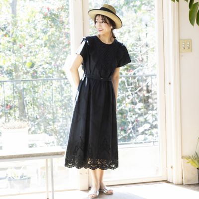 アイレット刺繍マキシ丈ワンピース（51013302） | Rose